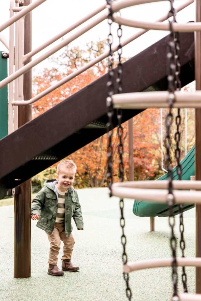 boy at playground for fall photos