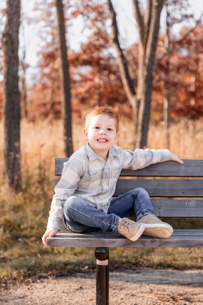 child portrait with fall colors