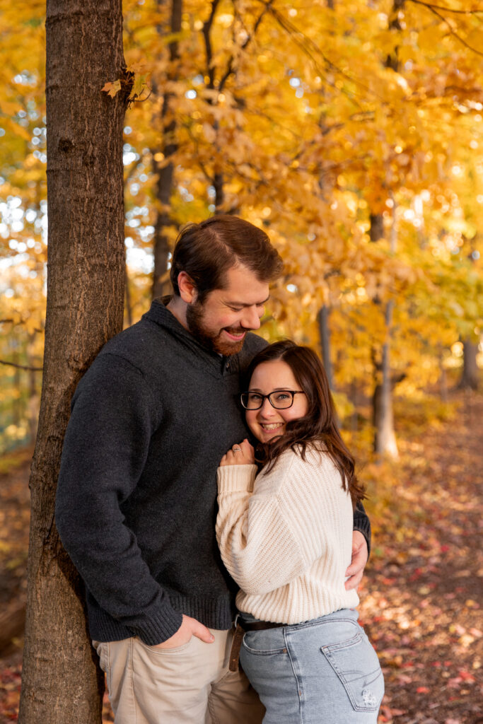 portrait of couple at anniversary photo session in Long Grove, Illinois